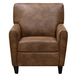 Honeybloom Dylan Brown Faux Leather Arm Chair Flash Sale