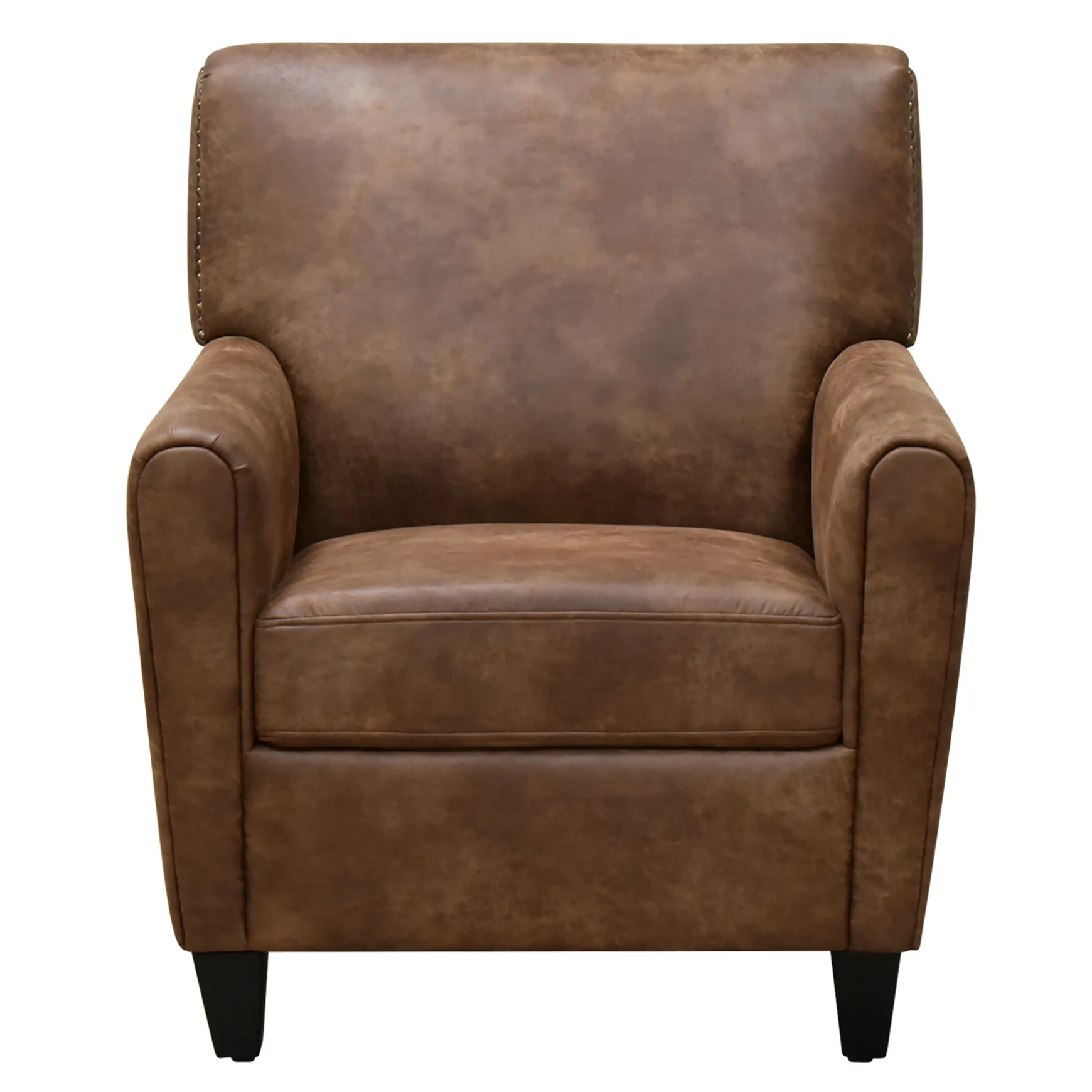 Honeybloom Dylan Brown Faux Leather Arm Chair Flash Sale