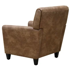 Honeybloom Dylan Brown Faux Leather Arm Chair Flash Sale