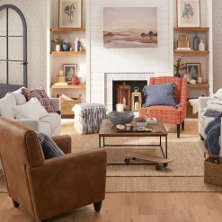 Honeybloom Dylan Brown Faux Leather Arm Chair Flash Sale