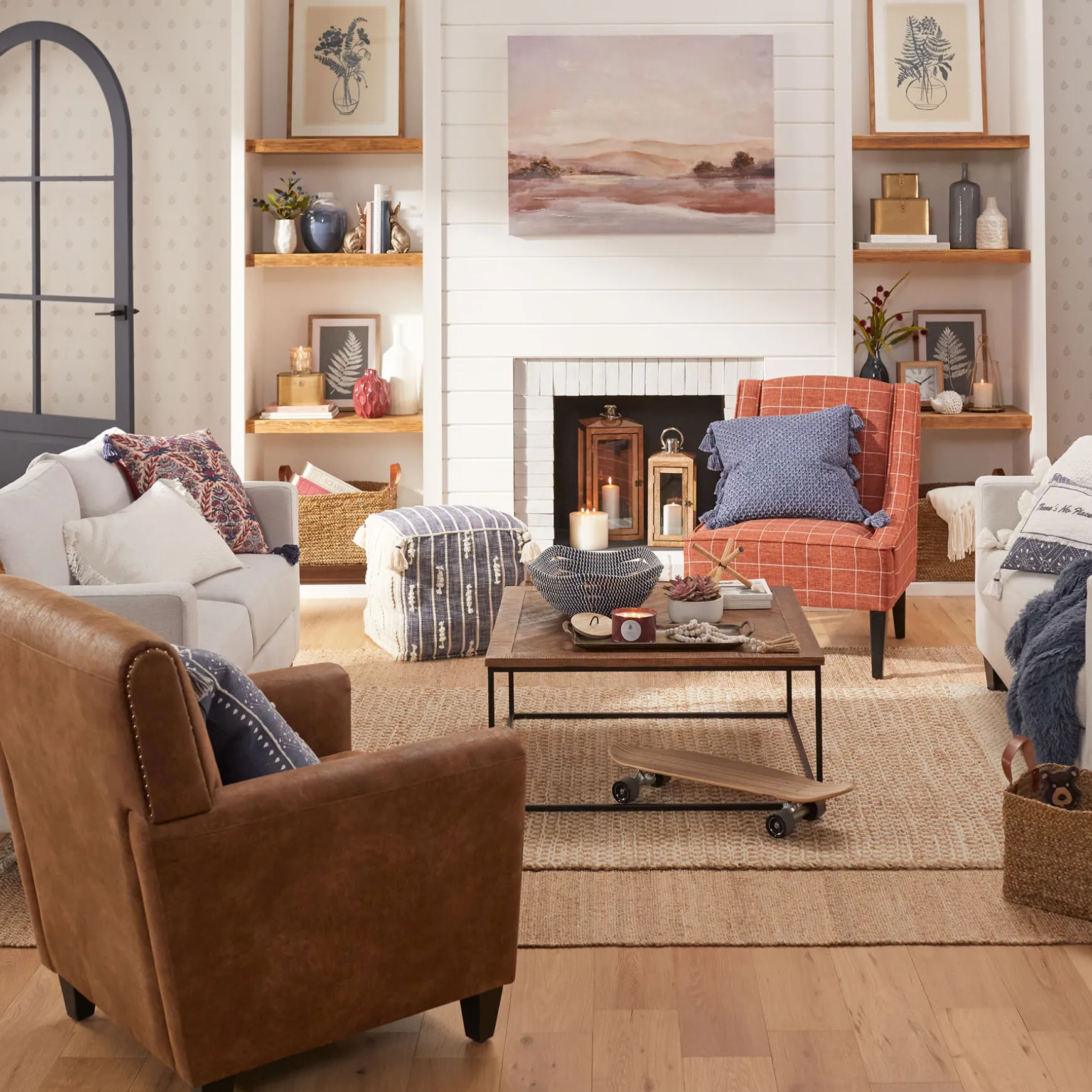 Honeybloom Dylan Brown Faux Leather Arm Chair Flash Sale