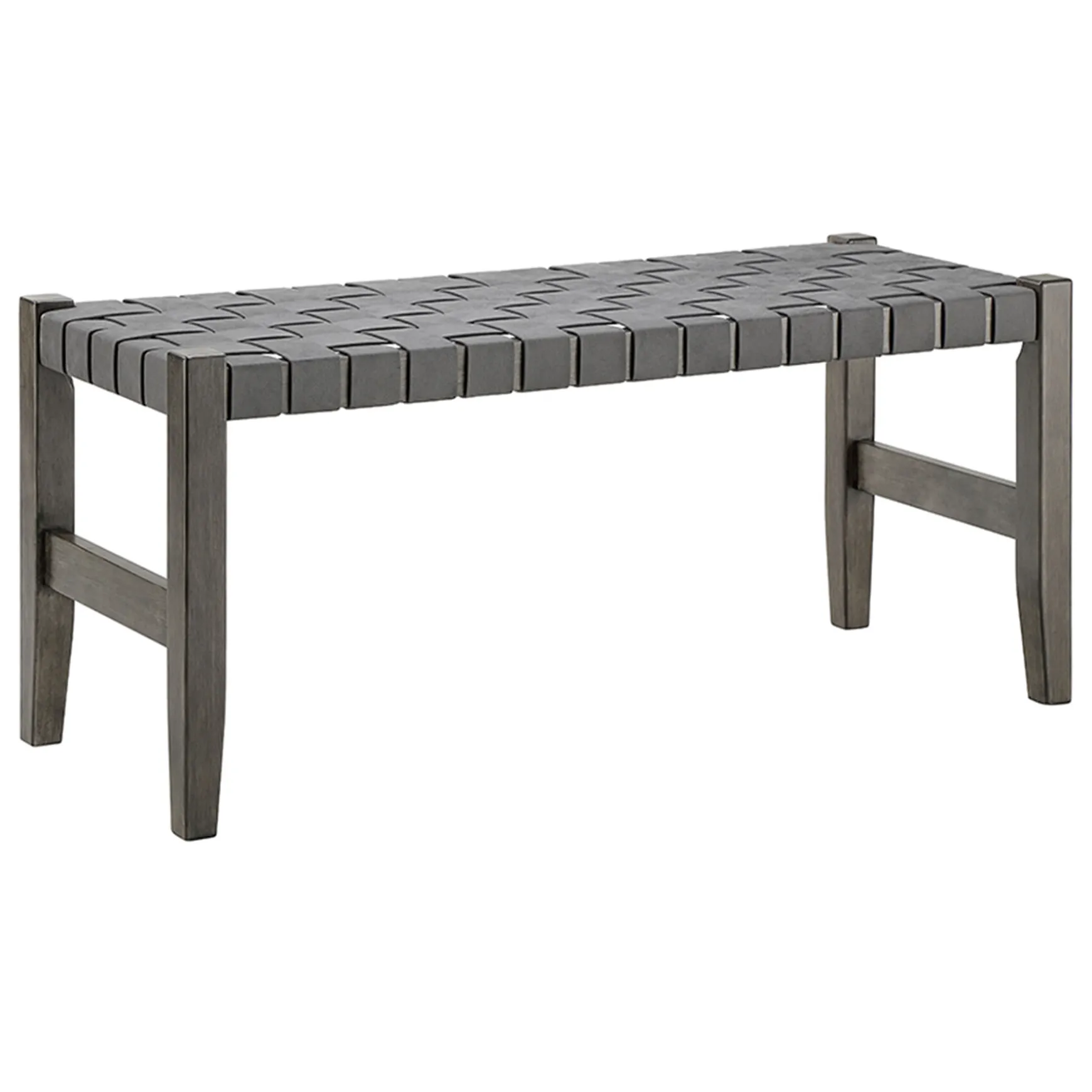 Honeybloom Faux Leather Dark Grey Strap Bench Clearance