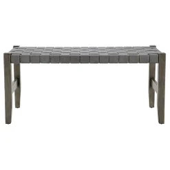 Honeybloom Faux Leather Dark Grey Strap Bench Clearance