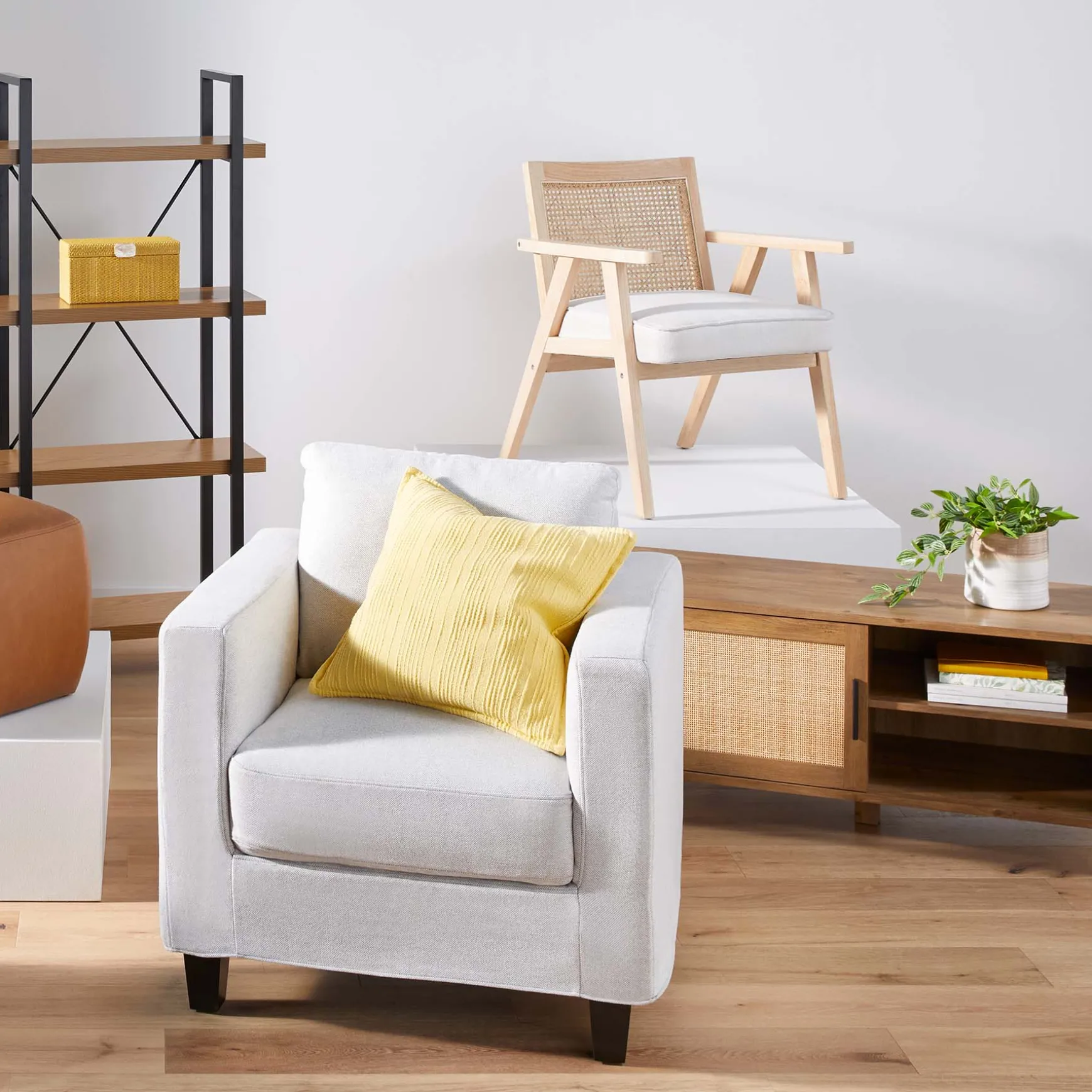 Honeybloom Kanon White Oak Accent Chair Opening Sales