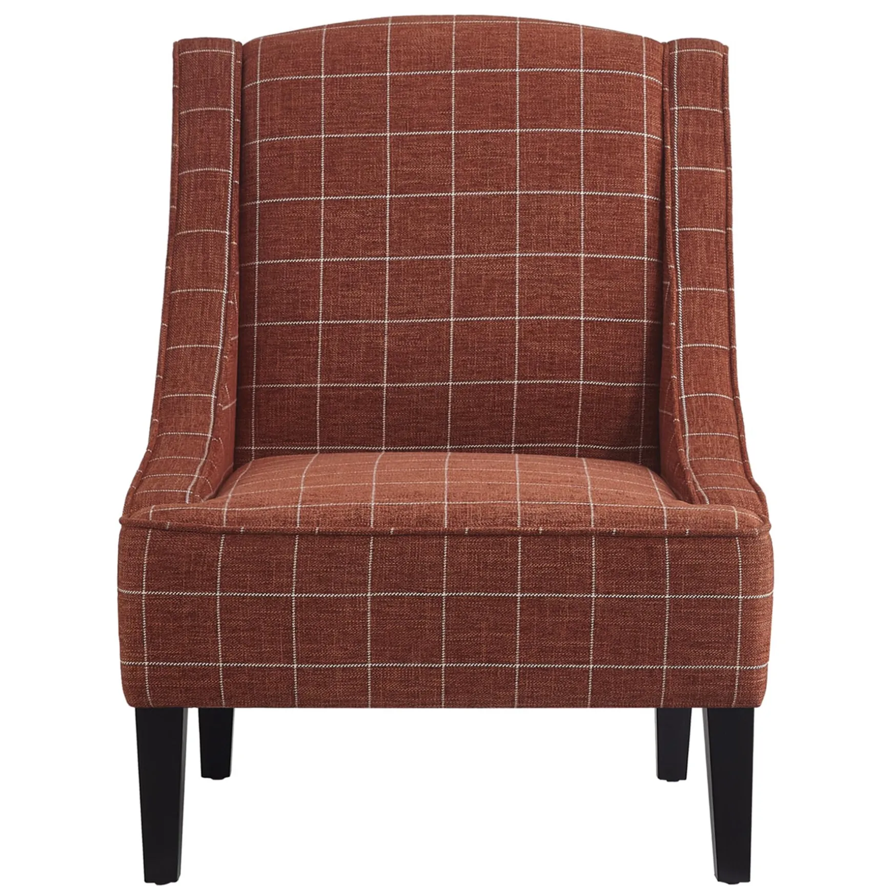 Honeybloom Kayson Paprika Plaid Accent Chair Low Price