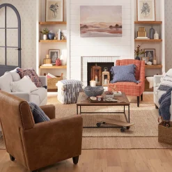 Honeybloom Nora Blue Woven Embroidered Pouf, 18 Promotion