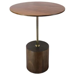 23In Wood W Gold Drink Table Discount