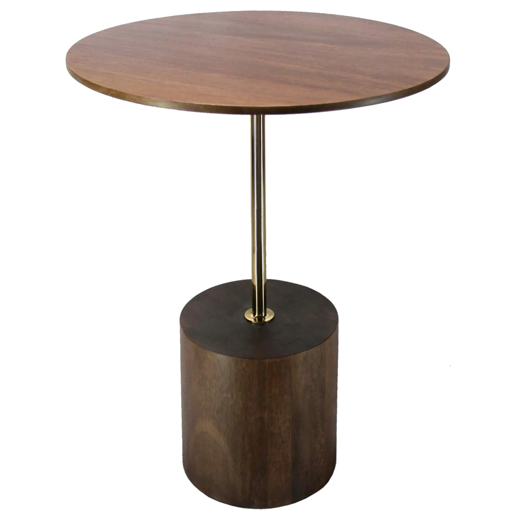 23In Wood W Gold Drink Table Discount