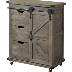 Jacob 3-Drawer Sliding Barn Door Cabinet Flash Sale