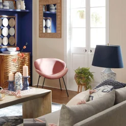 Jagger Chair With Black Metal Legs, Rose Opening Sales