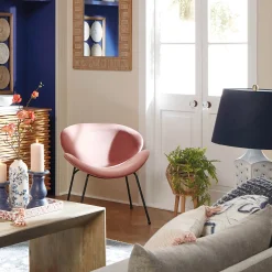 Jagger Chair With Black Metal Legs, Rose Opening Sales