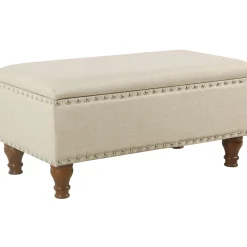 Jasmine Linen Storage Ottoman, Natural Less Expensive