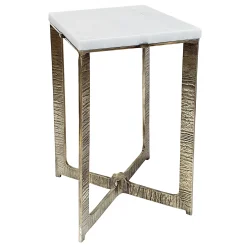 Judd Grey Accent Table With Marble Top Exquisite Gifts