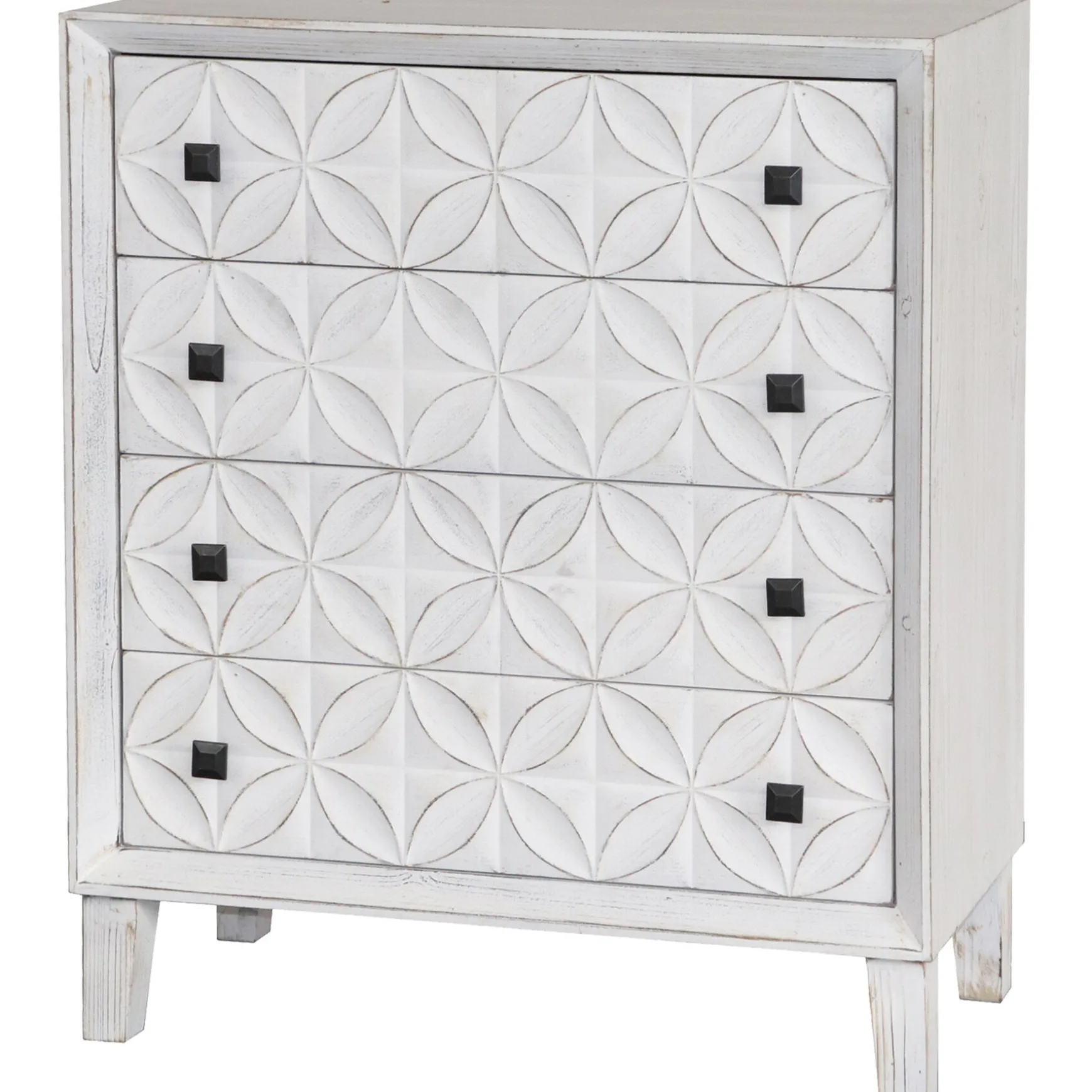 Laci White 4 Drawer Cabinet Fashion