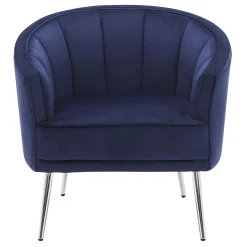 Laila Ali Avani Blue Velvet Accent Chair Opening Sales