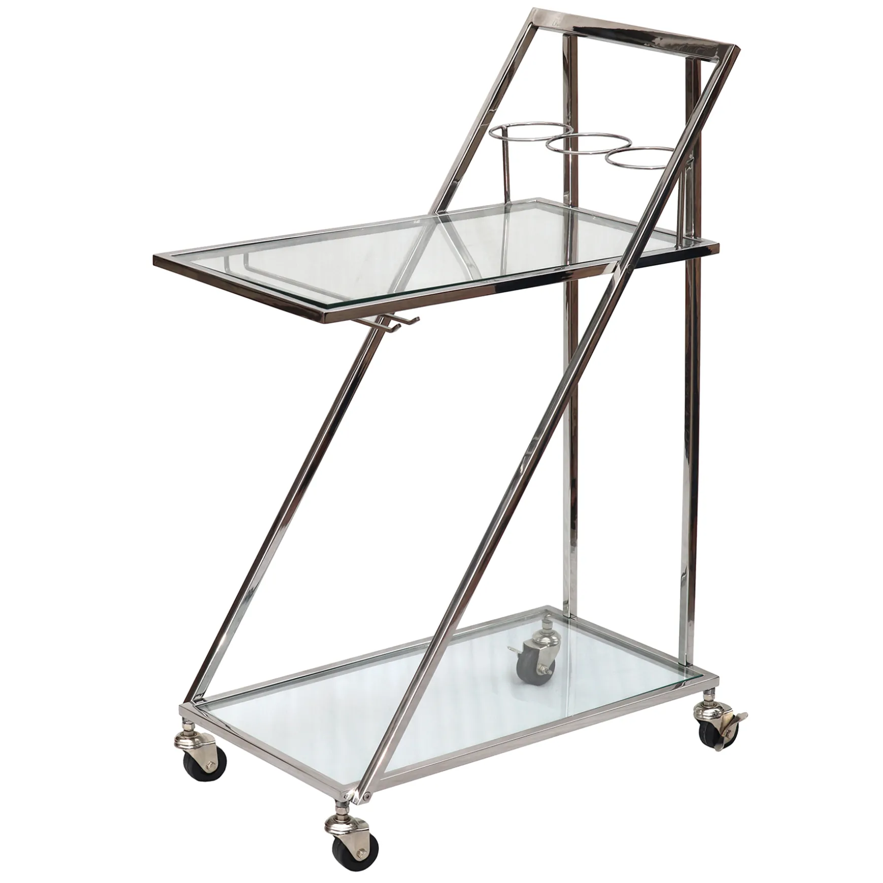 Laila Ali Glass & Steel Bar Cart Clearance