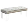 Laila Ali Grey Tufted Acrylic Leg Bench, Kd Online Discount
