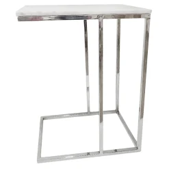 Laila Ali Marbled-Top Silver C-Table Flash Sale