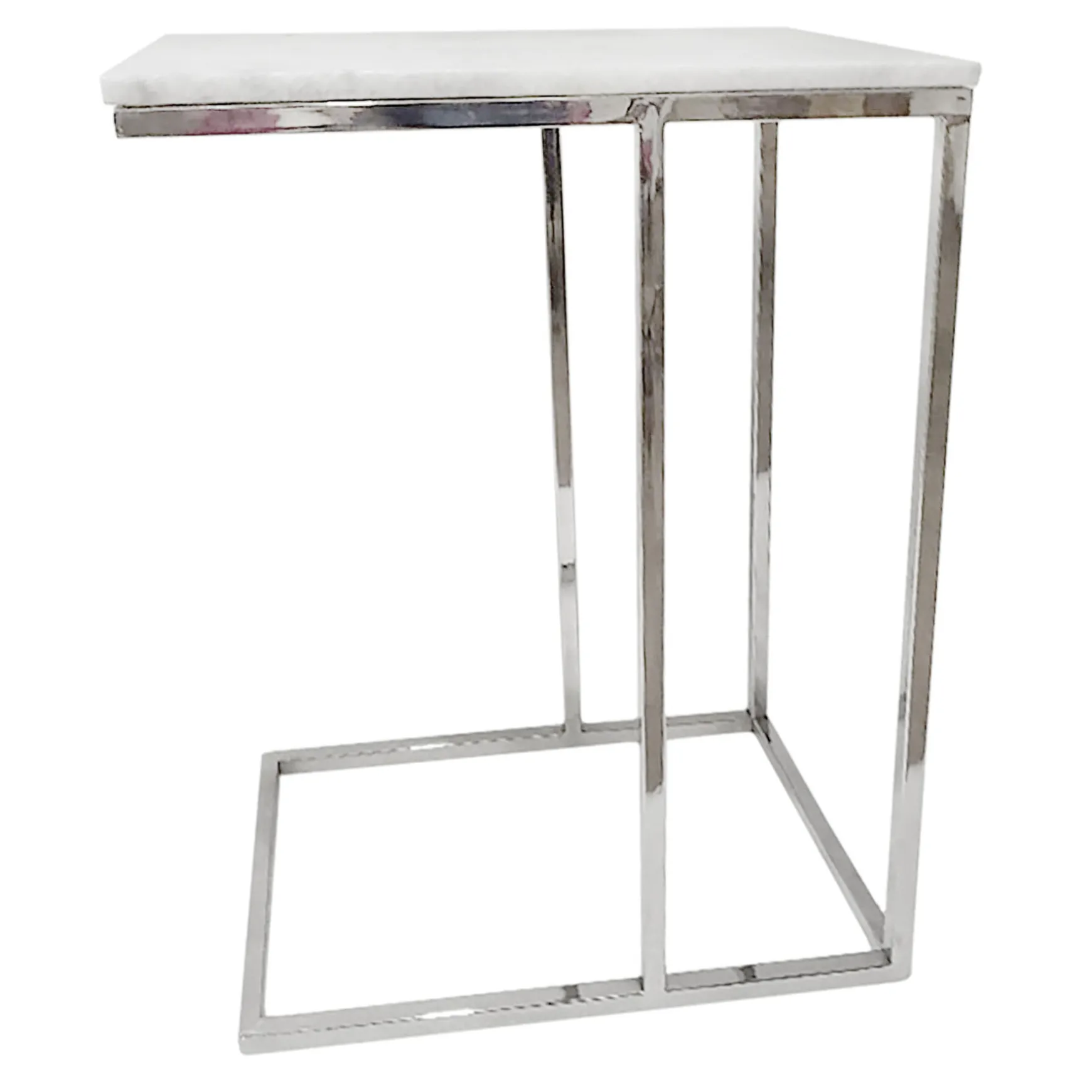Laila Ali Marbled-Top Silver C-Table Flash Sale