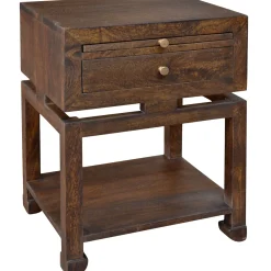 Maddison Chestnut Wood Side Table With Drawer Discount