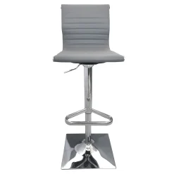 Maxwell Adjustable Faux Leather Barstool, Grey Outlet
