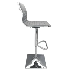 Maxwell Adjustable Faux Leather Barstool, Grey Outlet