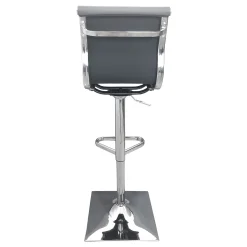 Maxwell Adjustable Faux Leather Barstool, Grey Outlet