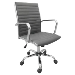 Maxwell Adjustable Faux Leather Office Chair, Grey Bargain Sale