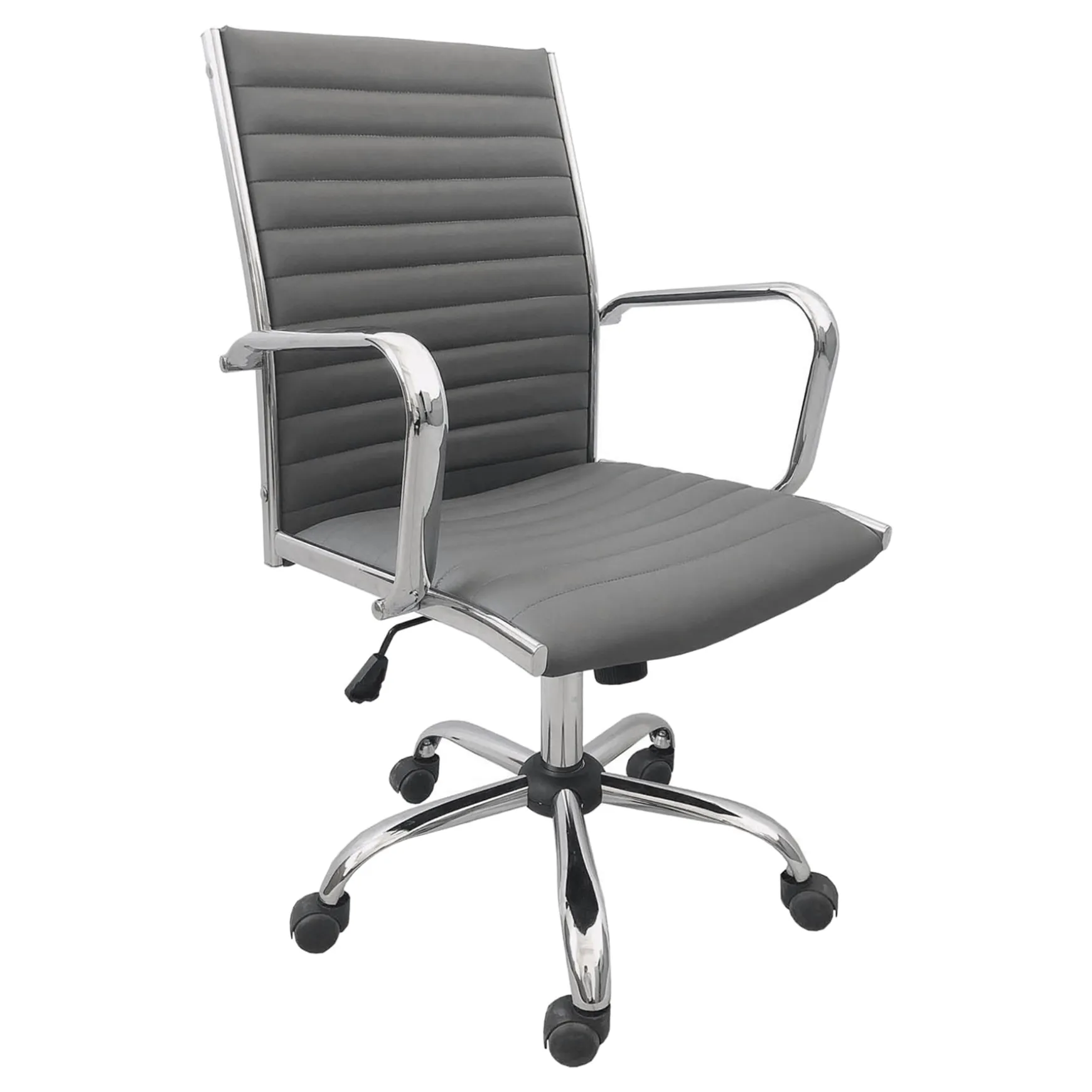 Maxwell Adjustable Faux Leather Office Chair, Grey Bargain Sale
