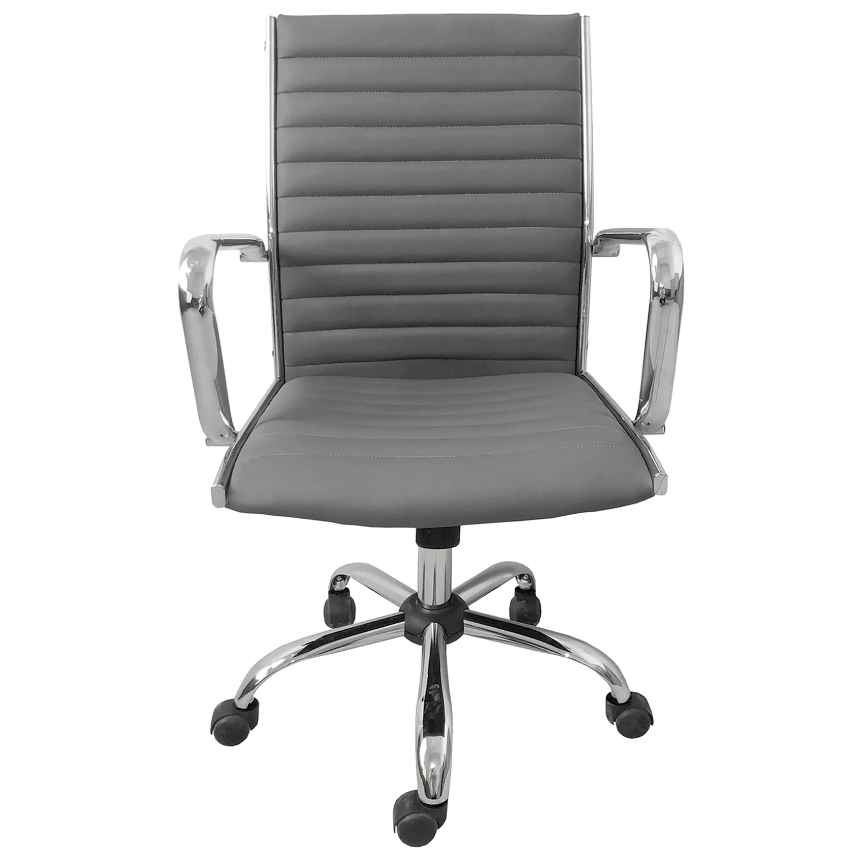 Maxwell Adjustable Faux Leather Office Chair, Grey Bargain Sale