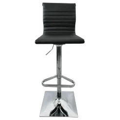 Maxwell Adjustable Faux Leather Barstool, Black Promotion