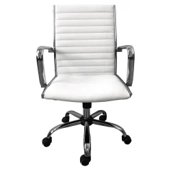 Maxwell Adjustable Faux Leather Office Chair, White Low Price