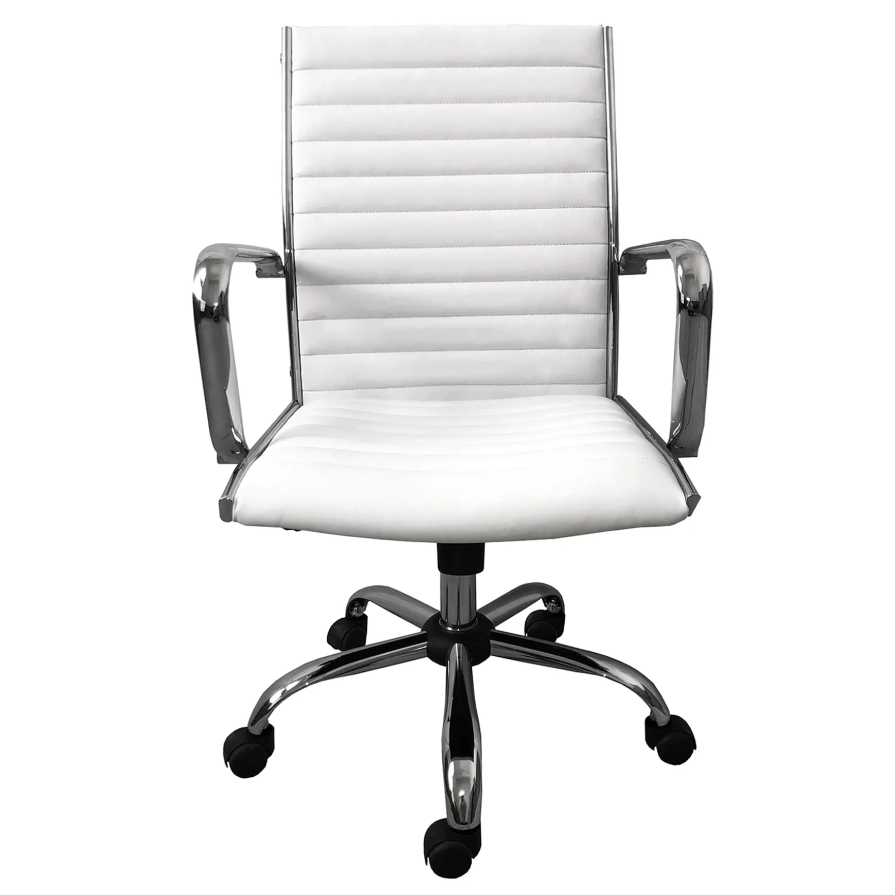 Maxwell Adjustable Faux Leather Office Chair, White Low Price