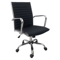 Maxwell Adjustable Faux Leather Office Chair, Black Flash Sale