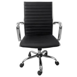 Maxwell Adjustable Faux Leather Office Chair, Black Flash Sale