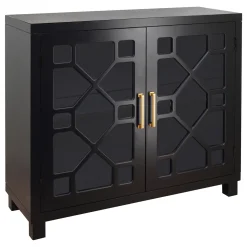 Merrick Black Glass Pane Cabinet Exquisite Gifts