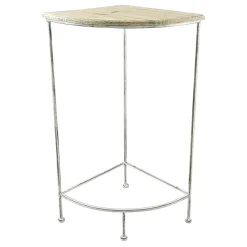 Metal Corner Plant Stand With Wood Top Grey, Large Fashion