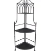 Metal Corner Rack With Brown Decorative Arch & Folding Wood-Top Shelves, 47 Gift Selection