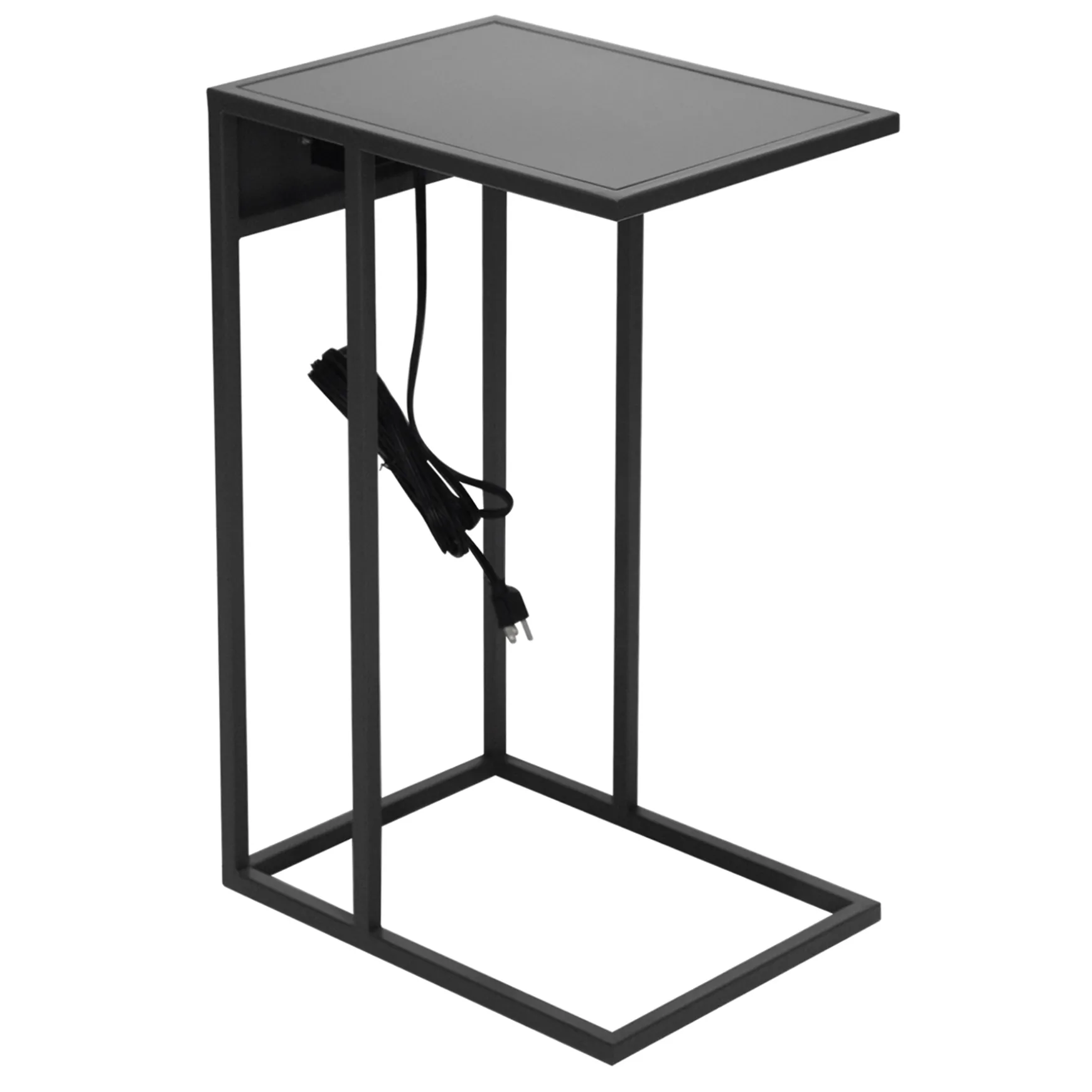 Metal C-Table With Usb Port, Dark Grey Outlet