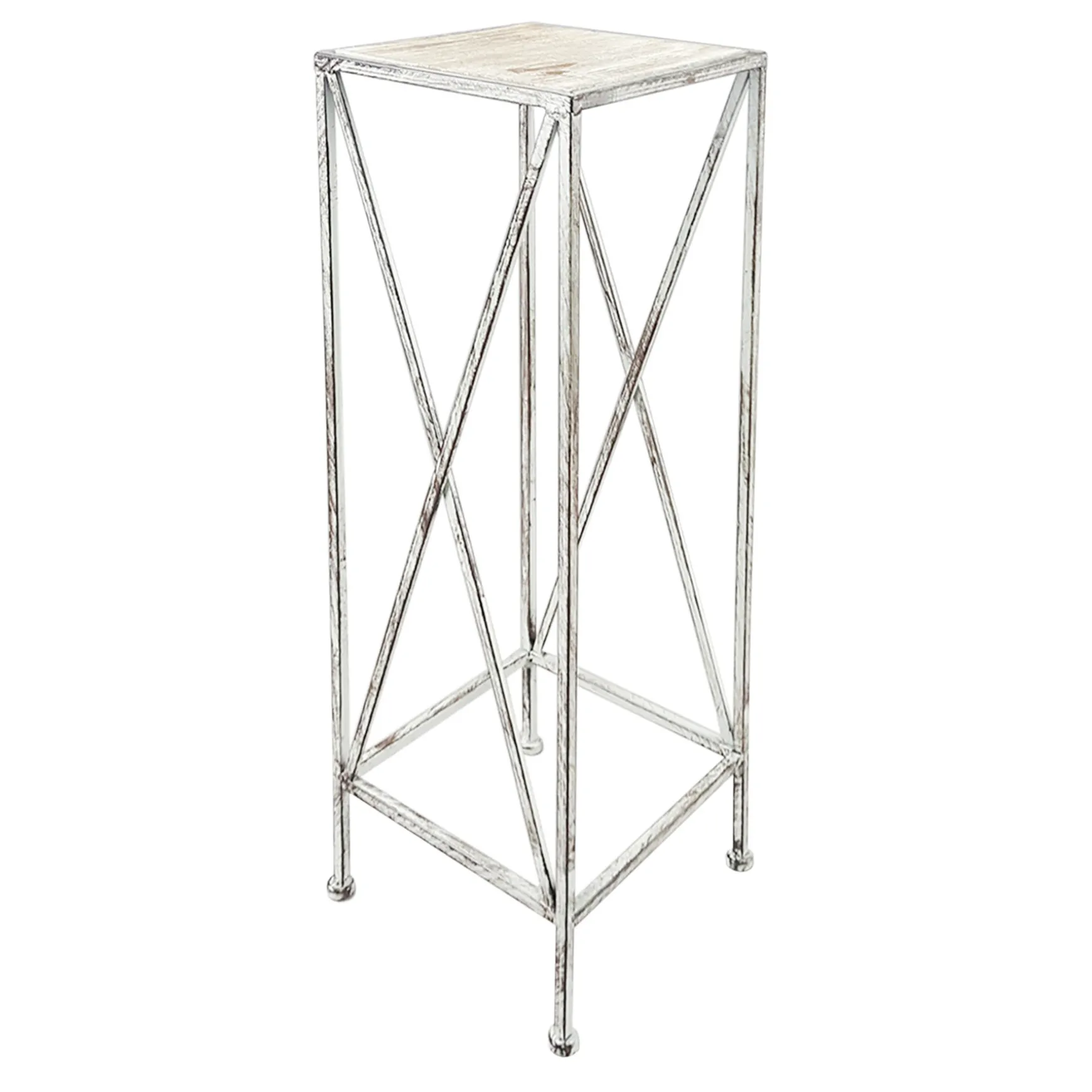 Metal Plant Stand With Wood Top Grey, Small Exquisite Gifts