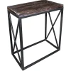 Metal X-Side Table With Wood Top, Large Outlet