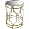 Mirror Top Table With Gold Quatrefoil Base, Large Opening Sales