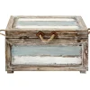 Nantucket Weathered Wood Decorative Storage Trunk, Medium Fashion