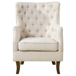 Norfolk White Tufted Accent Chair, Kd Opening Sales