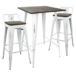 Oregon 3-Piece White Dining Table Set Premium
