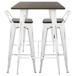 Oregon 3-Piece White Dining Table Set Premium