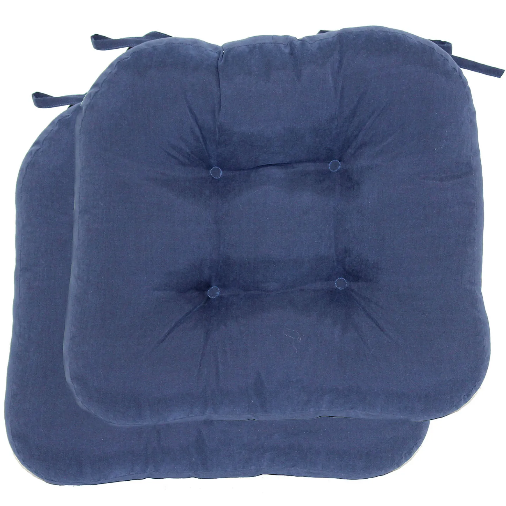 2-Pack Navy Microsuede Chair Pads Flash Sale