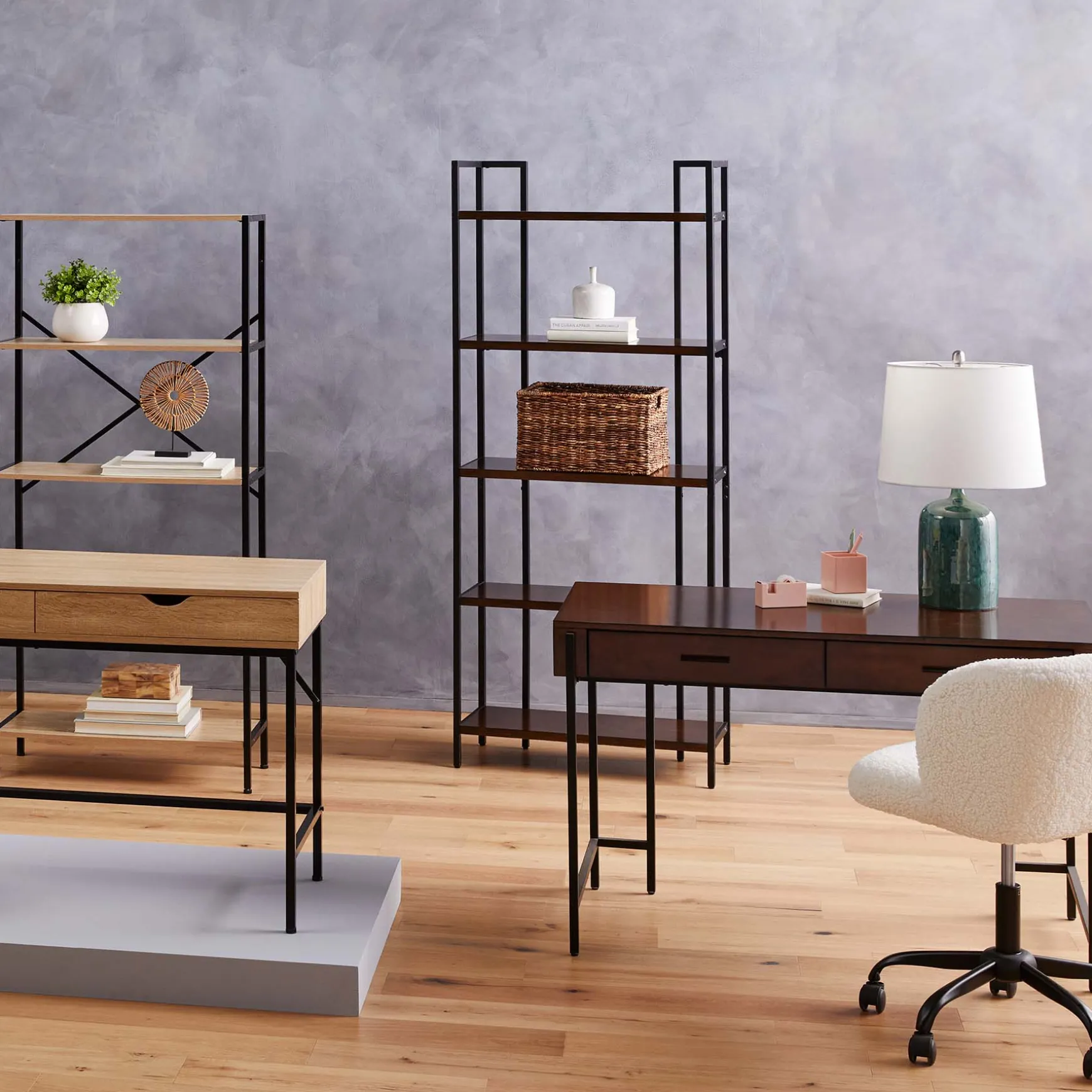 Parkview Metal & Wood Writing Desk With Storage, 48 Less Expensive