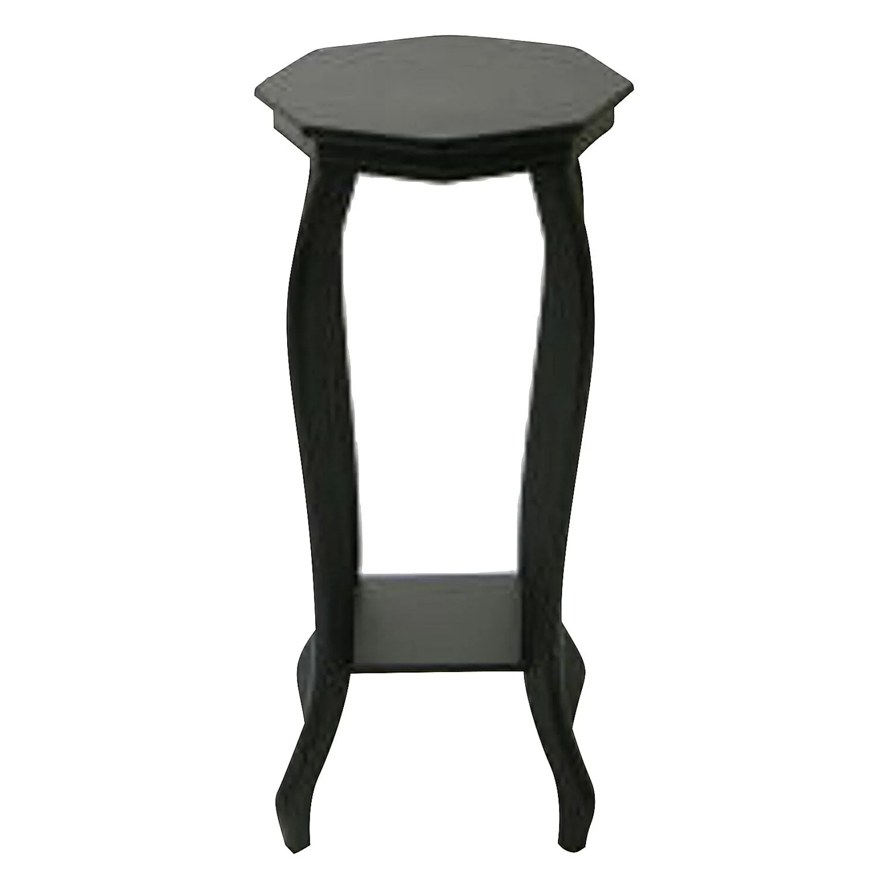 Providence Black Wood Octagon Top Plant Stand, 24 Premium
