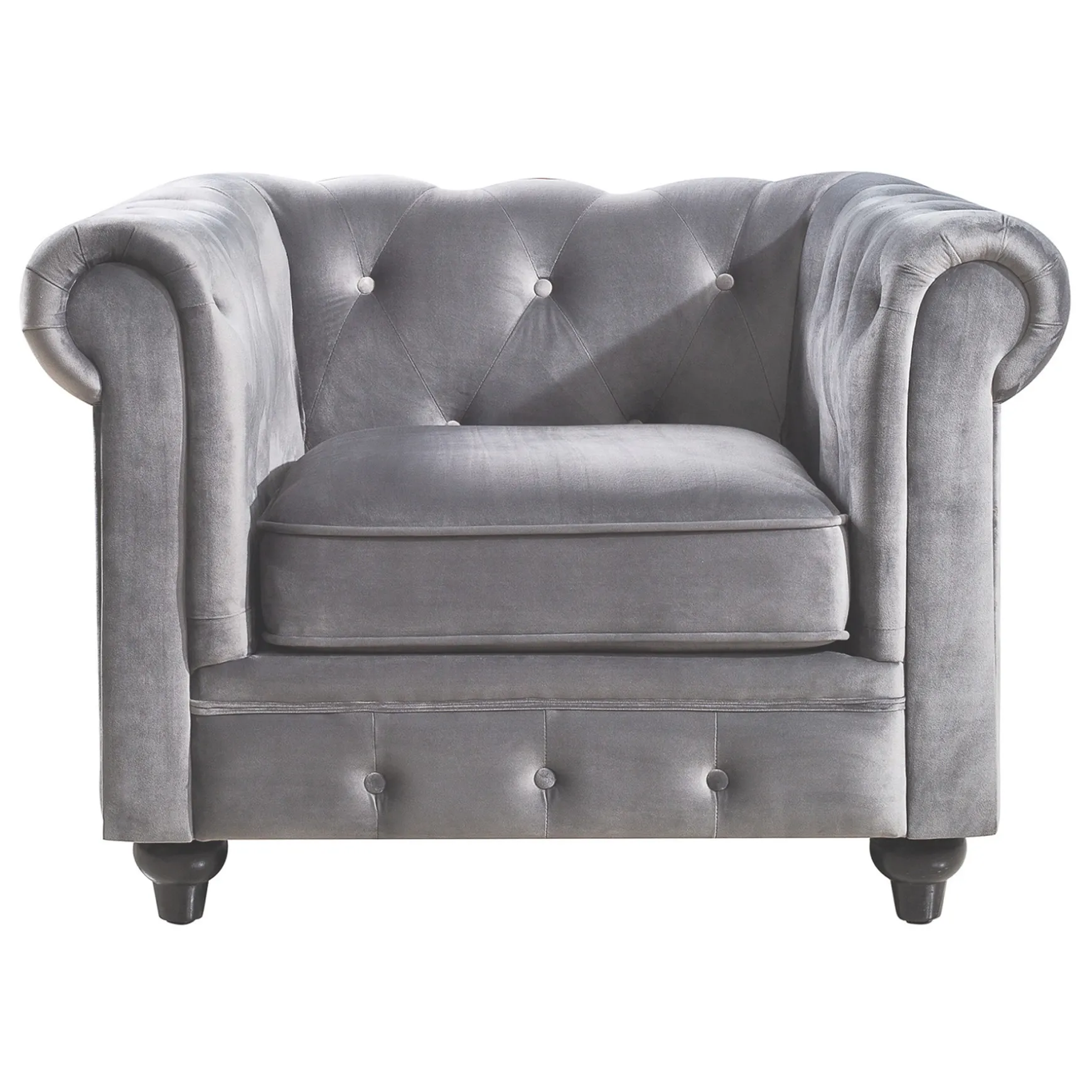 Providence Chesterfield Grey Velvet Tufted Chair Fashion